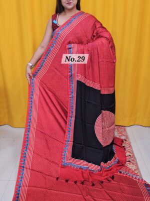 12TH AUG MEGA SALE - PURE AJRAKH MODAL SILK SAREE (NO.29)