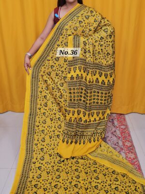 12TH AUG MEGA SALE - PURE AJRAKH MODAL SILK SAREE (NO.36)