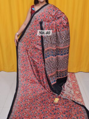 12TH AUG MEGA SALE - PURE AJRAKH MODAL SILK SAREE (NO.40)