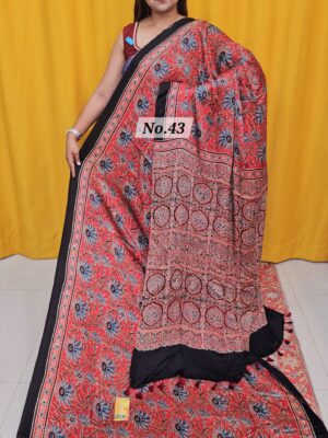 12TH AUG MEGA SALE - PURE AJRAKH MODAL SILK SAREE (NO.43)