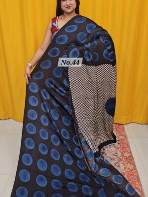 12TH AUG MEGA SALE - PURE AJRAKH MODAL SILK SAREE (NO.44)