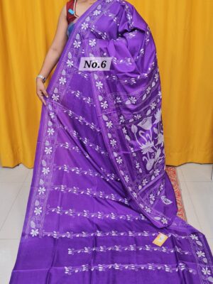 SALE 6TH AUG - KATHA STITCH SOFT SILK SAREE (NO.6)