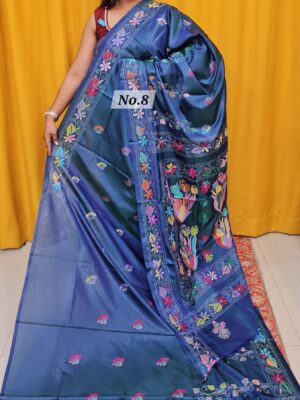 SALE 6TH AUG - KATHA STITCH SOFT SILK SAREE (NO.8)