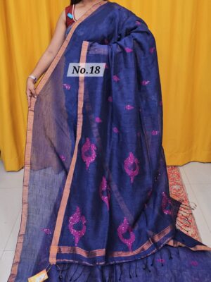 SALE 6TH AUG - PURE HANDLOOM LINEN SAREE (NO.18)