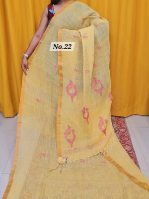 SALE 6TH AUG - PURE HANDLOOM LINEN SAREE (NO.22)