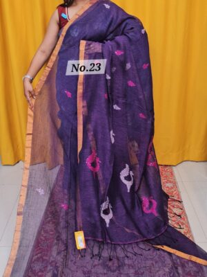 SALE 6TH AUG - PURE HANDLOOM LINEN SAREE (NO.23)