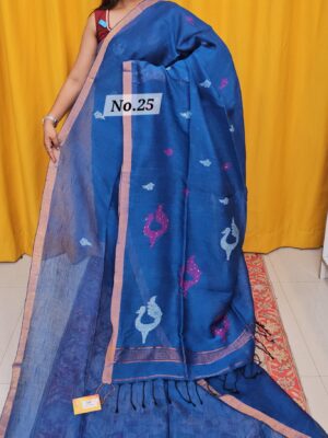 SALE 6TH AUG - PURE HANDLOOM LINEN SAREE (NO.25)