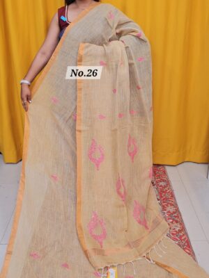 SALE 6TH AUG - PURE HANDLOOM LINEN SAREE (NO.26)