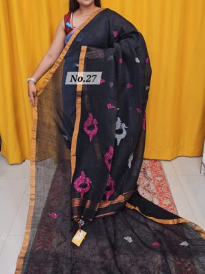 SALE 6TH AUG - PURE HANDLOOM LINEN SAREE (NO.27)