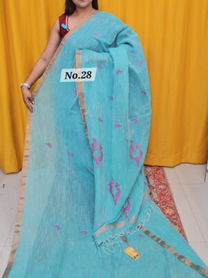 SALE 6TH AUG - PURE HANDLOOM LINEN SAREE (NO.28)
