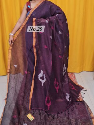 SALE 6TH AUG - PURE HANDLOOM LINEN SAREE (NO.29)