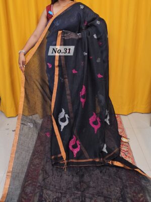 SALE 6TH AUG - PURE HANDLOOM LINEN SAREE (NO.31)