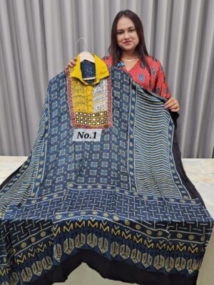 PURE MODAL AJRAKH MIRROR KAFTAN {SIZE UPTO 58} (NO.1)
