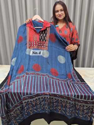 PURE MODAL AJRAKH MIRROR KAFTAN {SIZE UPTO 58} (NO.4)