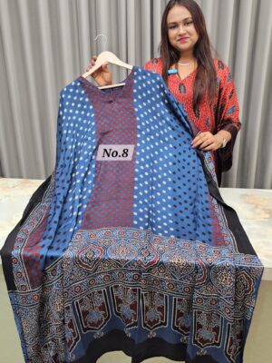 PURE MODAL READY MADE AJRAKH KAFTAN {UP TO SIZE – 32 TO 58} (NO.8)