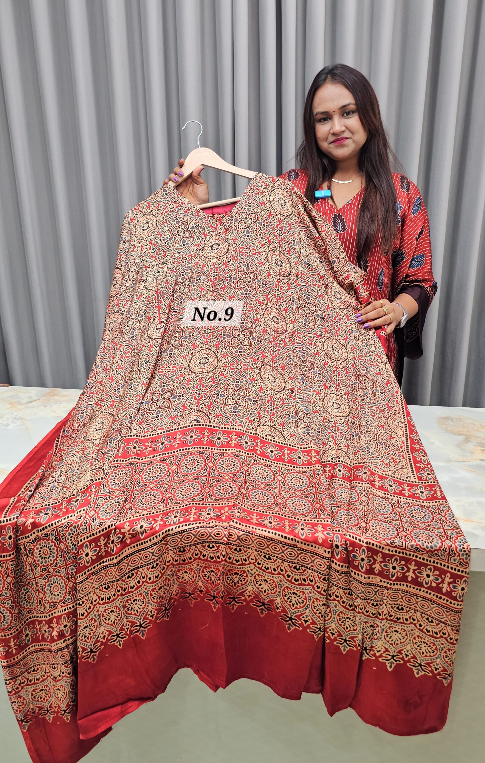 PURE MODAL READY MADE AJRAKH KAFTAN {UP TO SIZE – 32 TO 58} (NO.9)