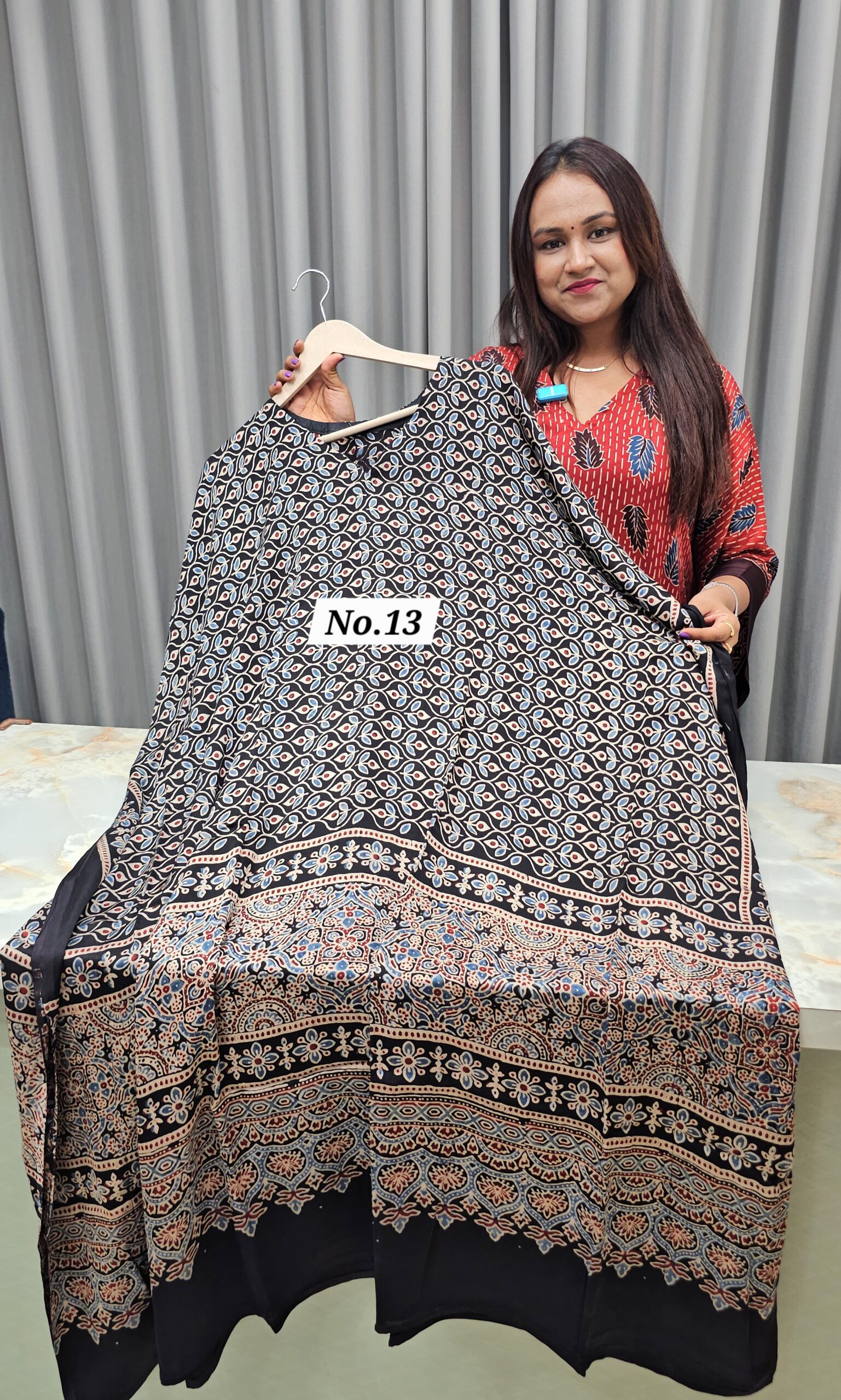 PURE MODAL READY MADE AJRAKH KAFTAN {UP TO SIZE – 32 TO 58} (NO.13)