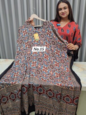 PURE MODAL READY MADE AJRAKH KAFTAN {UP TO SIZE – 32 TO 58} (NO.15)