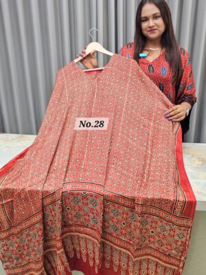 PURE MODAL READY MADE AJRAKH KAFTAN {UP TO SIZE – 32 TO 58} (NO.28)