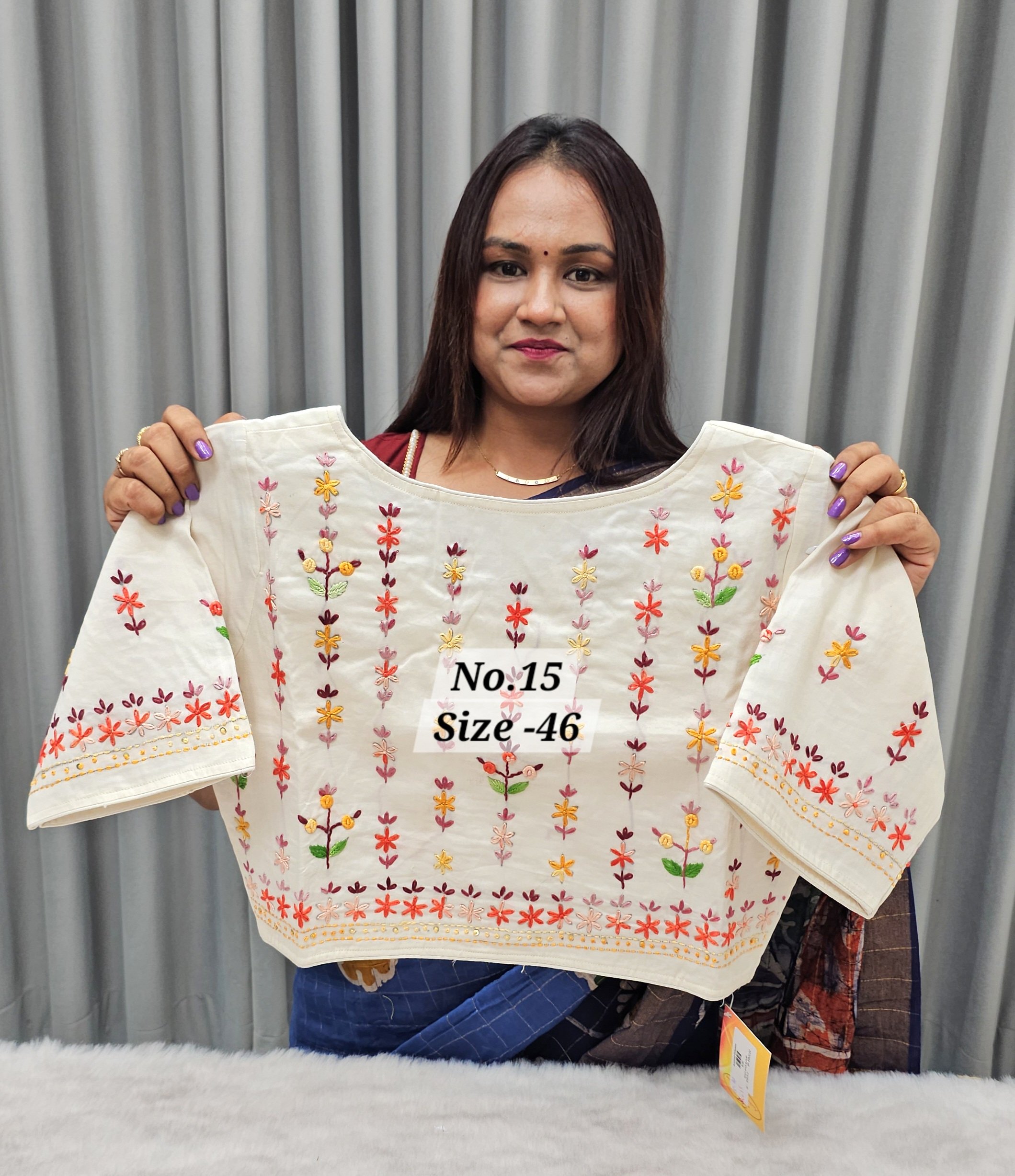 SALE 9TH AUG - READY MADE BLOUSE {UP TO SIZE - 46} (NO.15)