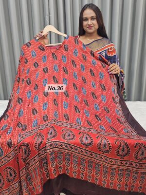 PURE MODAL READY MADE AJRAKH KAFTAN {UP TO SIZE – 32 TO 58} (NO.36)