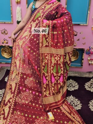 SALE 11TH AUG – PURE BENGAL HANDLOOM JAMDANI SAREE (NO.46)
