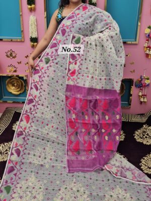 SALE 11TH AUG – PURE BENGAL HANDLOOM JAMDANI SAREE (NO.52)