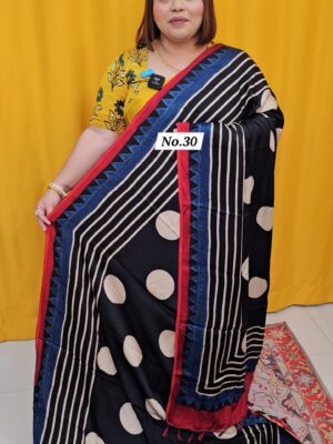 12TH AUG MEGA SALE - PURE AJRAKH MODAL SILK SAREE (NO.30)