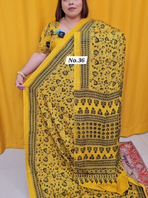 12TH AUG MEGA SALE - PURE AJRAKH MODAL SILK SAREE (NO.36)