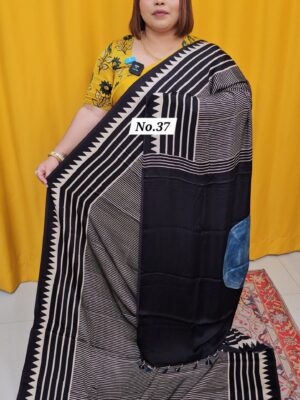 12TH AUG MEGA SALE - PURE AJRAKH MODAL SILK SAREE (NO.37)