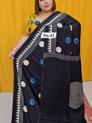 12TH AUG MEGA SALE - PURE AJRAKH MODAL SILK SAREE (NO.41)