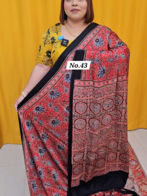 12TH AUG MEGA SALE - PURE AJRAKH MODAL SILK SAREE (NO.43)