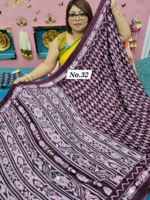 SALE 29TH AUG – PREMIUM MIRROR CREPE MODAL SAREE (NO.32)