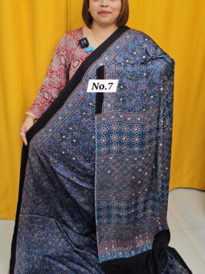 SALE 25TH AUG - PURE AJRAKH MODAL MIRROR SAREE (NO.7)