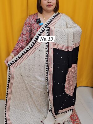 SALE 25TH AUG - PURE AJRAKH MODAL MIRROR SAREE (NO.13)