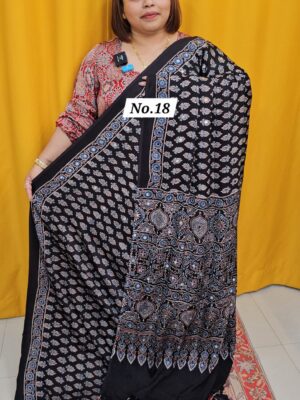 SALE 25TH AUG - PURE AJRAKH MODAL MIRROR SAREE (NO.18)