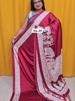 SALE 5TH AUG - PREMIUM MIRROR CREPE MODAL SAREE (NO.19)