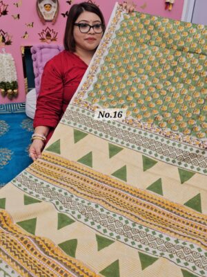 SALE 7TH AUG - MULTANI SANGANERI DABU BLOCK SAREE (NO.16)