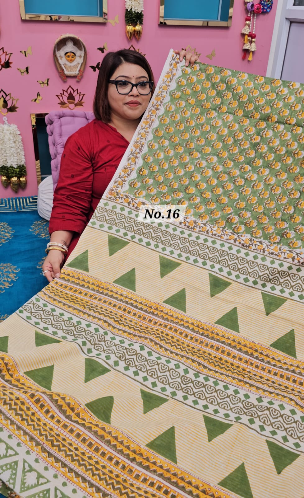 SALE 7TH AUG - MULTANI SANGANERI DABU BLOCK SAREE (NO.16)