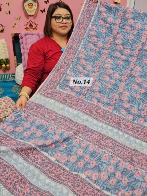 SALE 7TH AUG - MULTANI SANGANERI DABU BLOCK SAREE (NO.14)