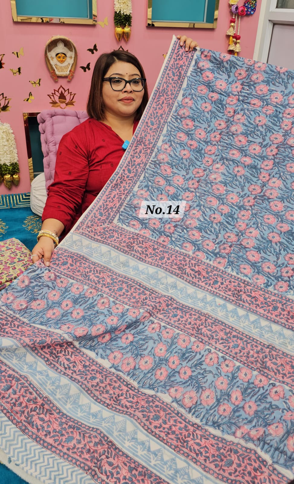 SALE 7TH AUG - MULTANI SANGANERI DABU BLOCK SAREE (NO.14)
