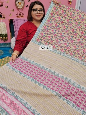 SALE 7TH AUG - MULTANI SANGANERI DABU BLOCK SAREE (NO.15)
