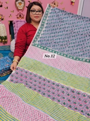 SALE 7TH AUG - MULTANI SANGANERI DABU BLOCK SAREE (NO.12)