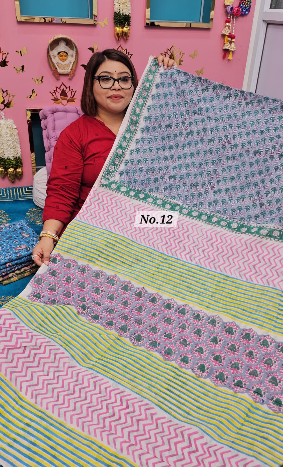 SALE 7TH AUG - MULTANI SANGANERI DABU BLOCK SAREE (NO.12)