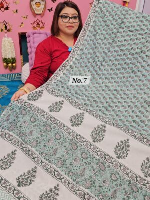 SALE 7TH AUG - MULTANI SANGANERI DABU BLOCK SAREE (NO.7)