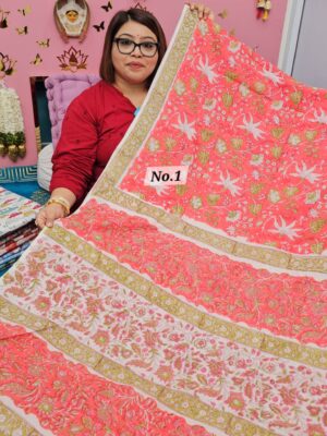 SALE 7TH AUG - MULTANI SANGANERI DABU BLOCK SAREE (NO.1)