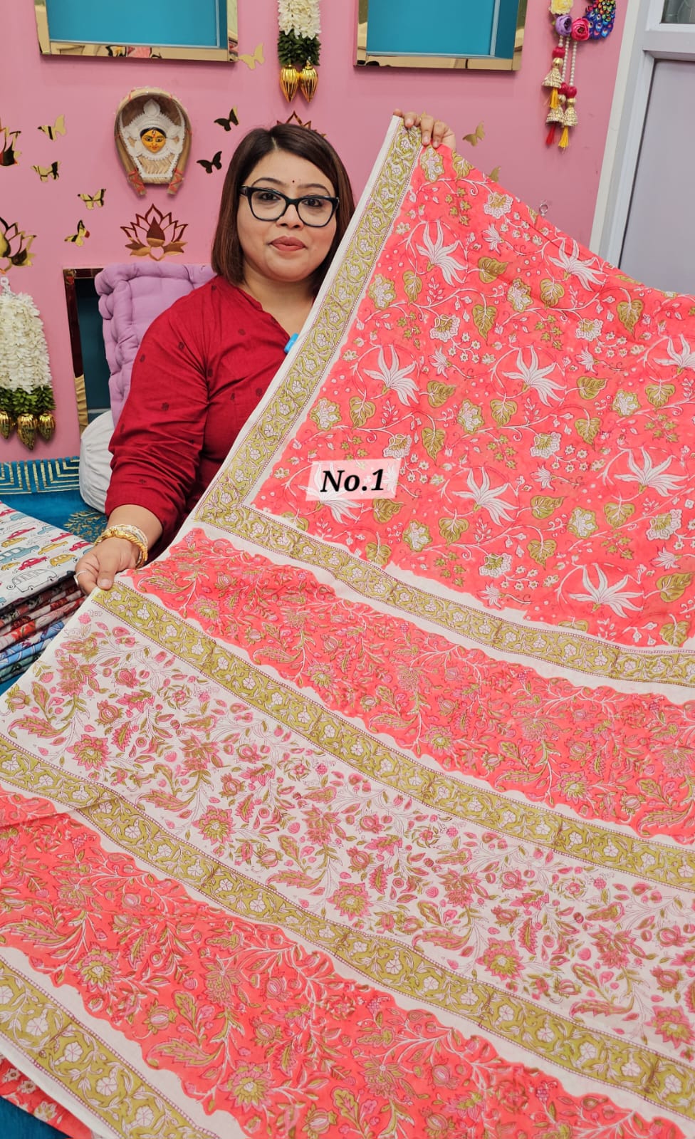 SALE 7TH AUG - MULTANI SANGANERI DABU BLOCK SAREE (NO.1)