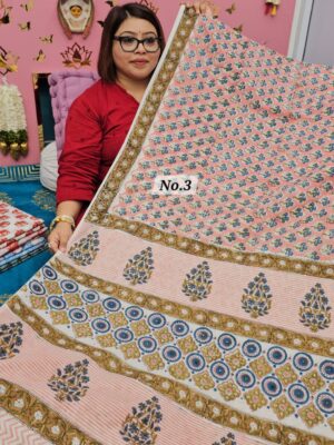 SALE 7TH AUG - MULTANI SANGANERI DABU BLOCK SAREE (NO.3)
