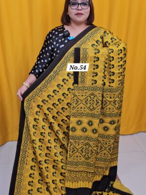 9TH AUG MEGA SALE - PURE AJRAKH MODAL SILK SAREE (NO.54)
