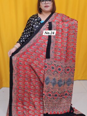 9TH AUG MEGA SALE - PURE AJRAKH MODAL SILK SAREE (NO.24)
